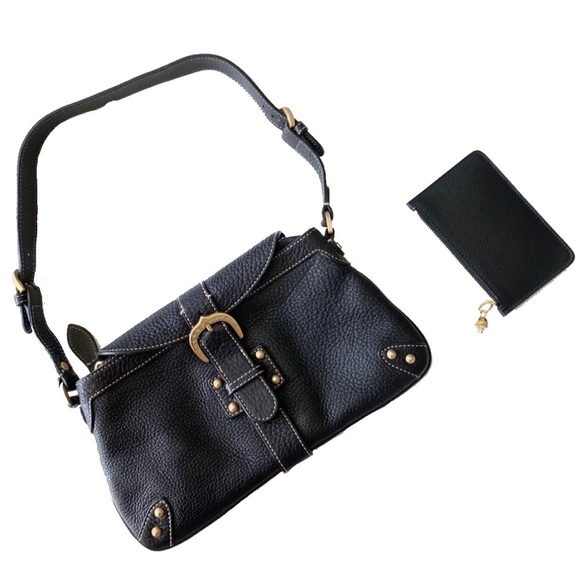 Dooney & Bourke Handbags - HTF: Dooney & Bourke ✪ Pebbled Leather Handbag ✪ Black with Gold Hardware ✪